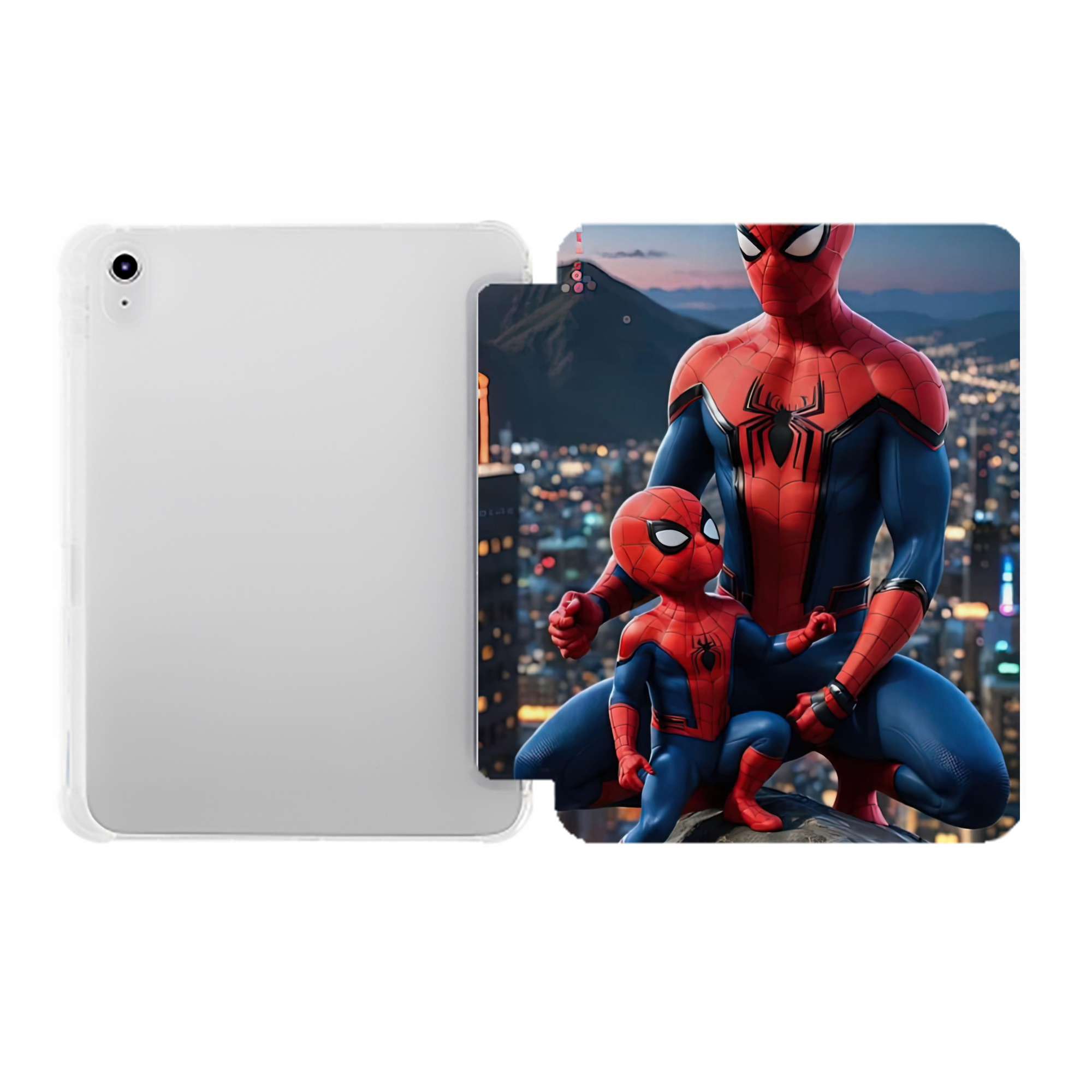 （画像用） Spider Man スパイダーマン IPad ケース ペン収納付き 三つ折りスタンド PUレザー×シリコン 対応機種9.5/10.5/10.9インチ